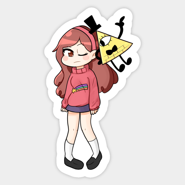 Mabel Pines And Bill Cipher Gravity Falls Autocollant Teepublic Fr